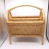 Magazine rack wicker and rattan