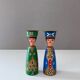 2 vintage candle holder DDR wooden figures, christmas decoration