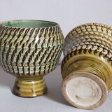 Duo of sacrificed ceramics Pottery by Pieter Groeneveldt 60s