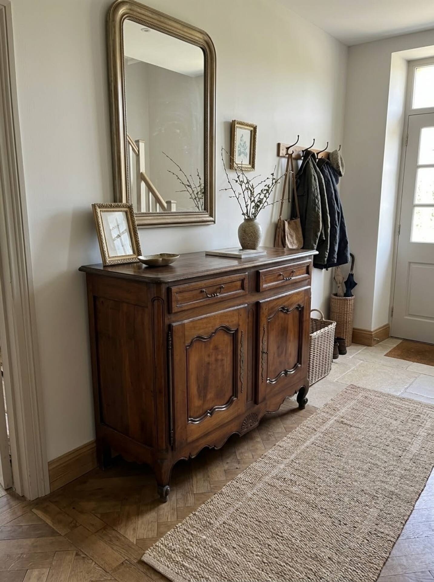 Buffet bas style Louis XV en merisier 