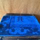 Electric Blue Vintage Turkish Rug Pillow, Hand-Stitched Wool Cushion