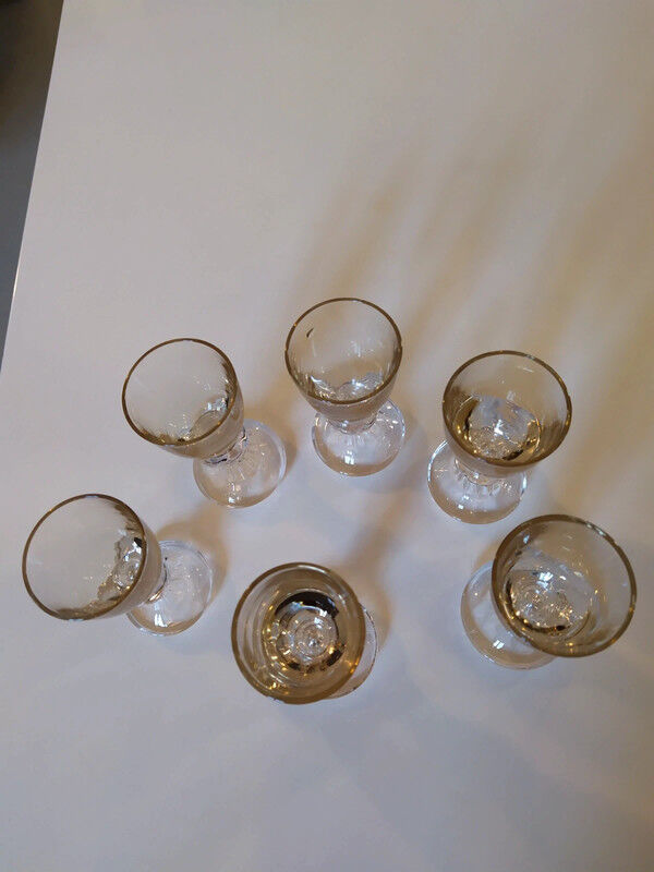 6 crystal digestive glasses