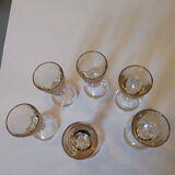 6 crystal digestive glasses