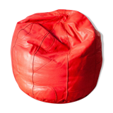 Large Leather Pouf Brazil 2000s