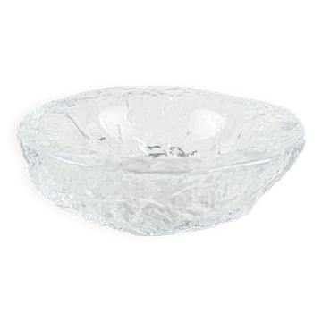 Kosta Boda Textured Glass Platter, Swedish Art Glass, 1960s