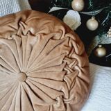 Coussin beige velour