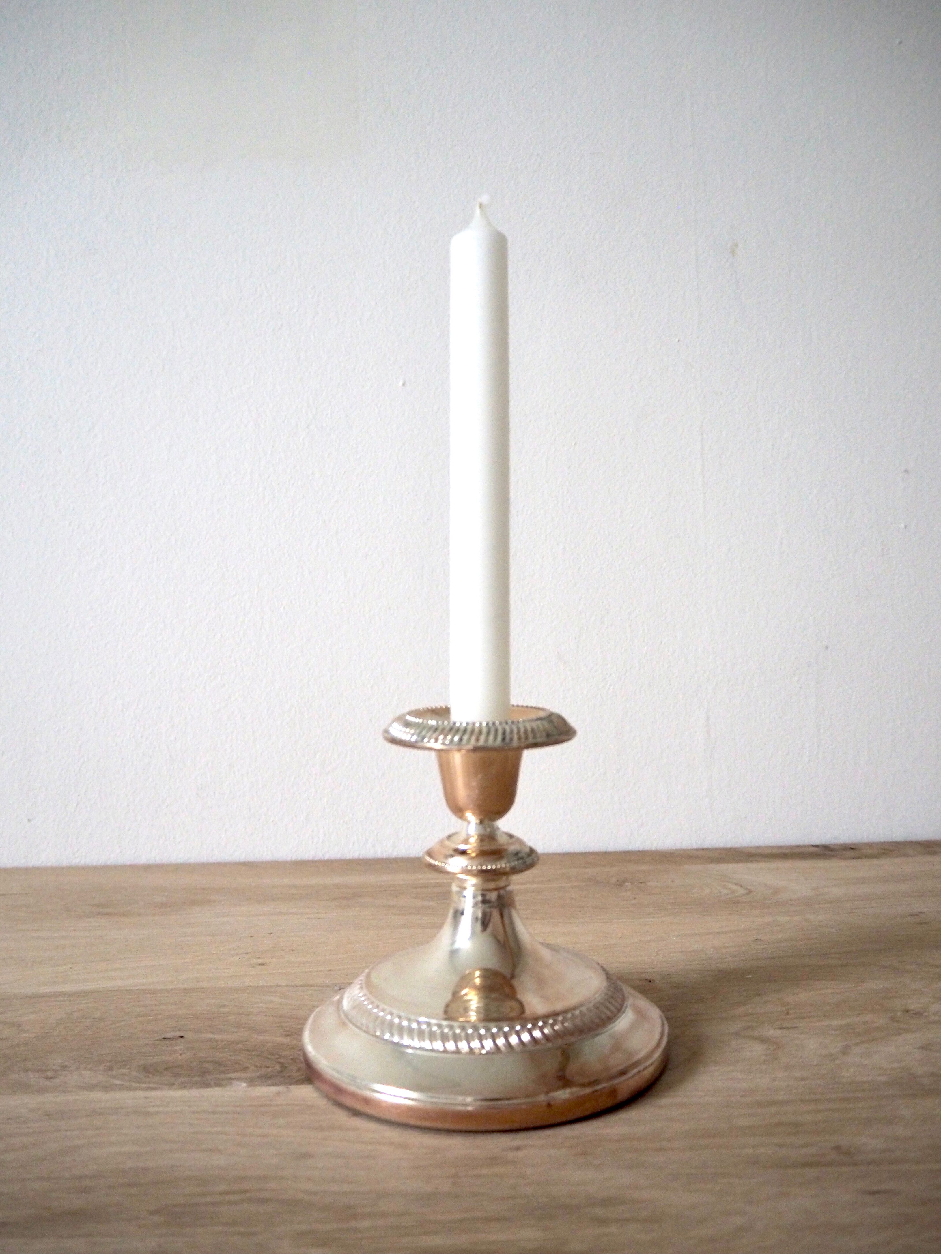Silver candle holder