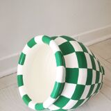 Checkerboard pattern clay pot