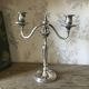 Antique silver metal candle holder 2 branches