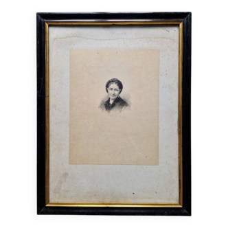 Eugène Abot (1836-1894) Etching - Portrait of a woman