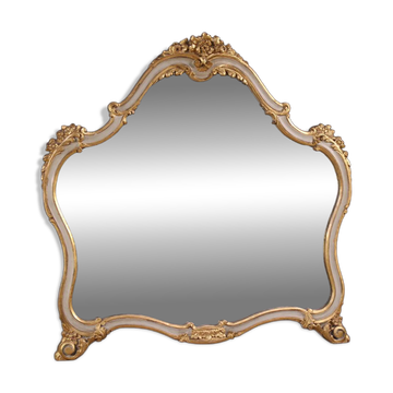 Miroir italien laqué et doré du 20e siècle