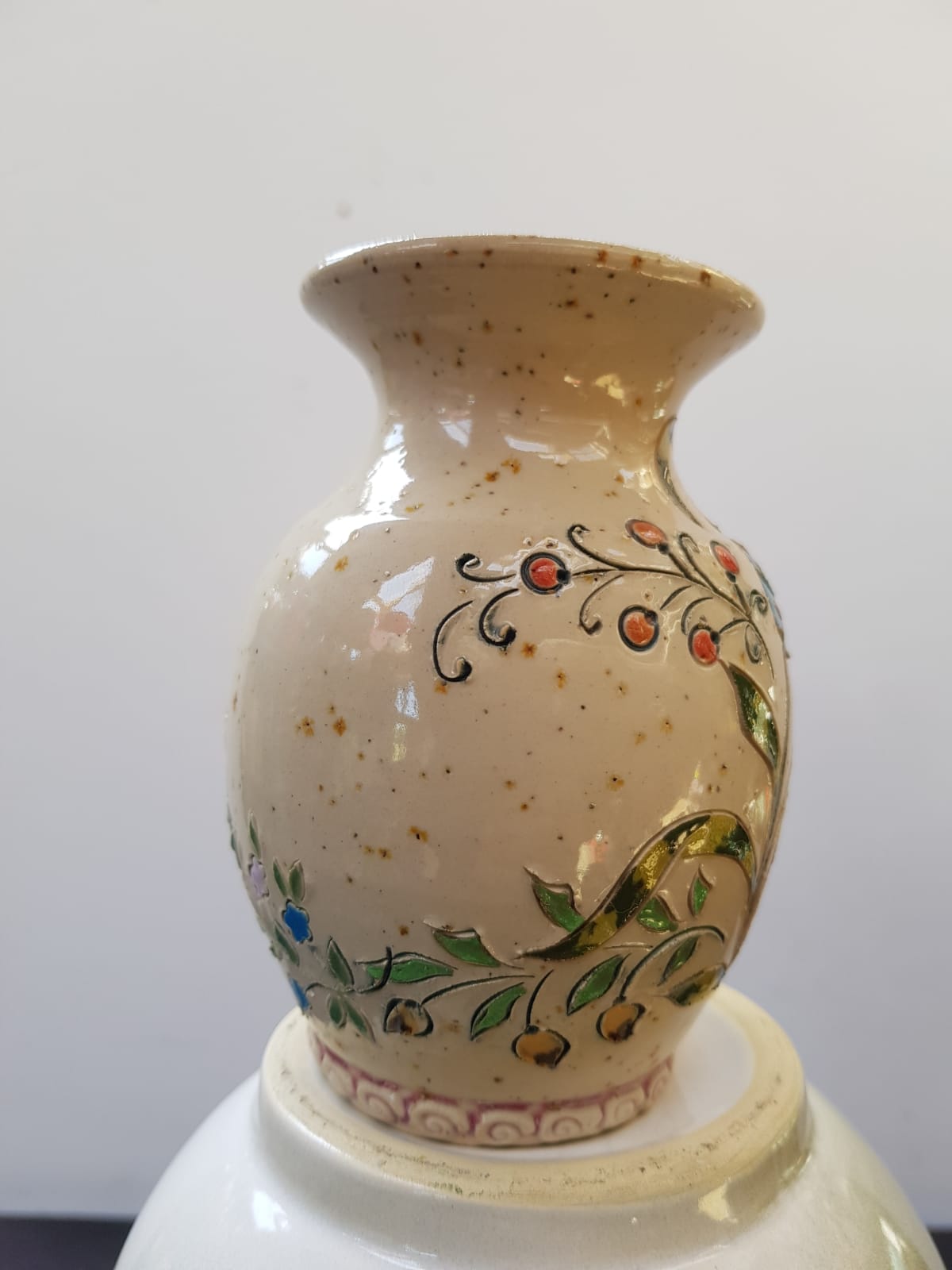 Old Vase Sandstone Alsace GRAESSEL Beige Décor Chisled Made In FRANCE Vintage