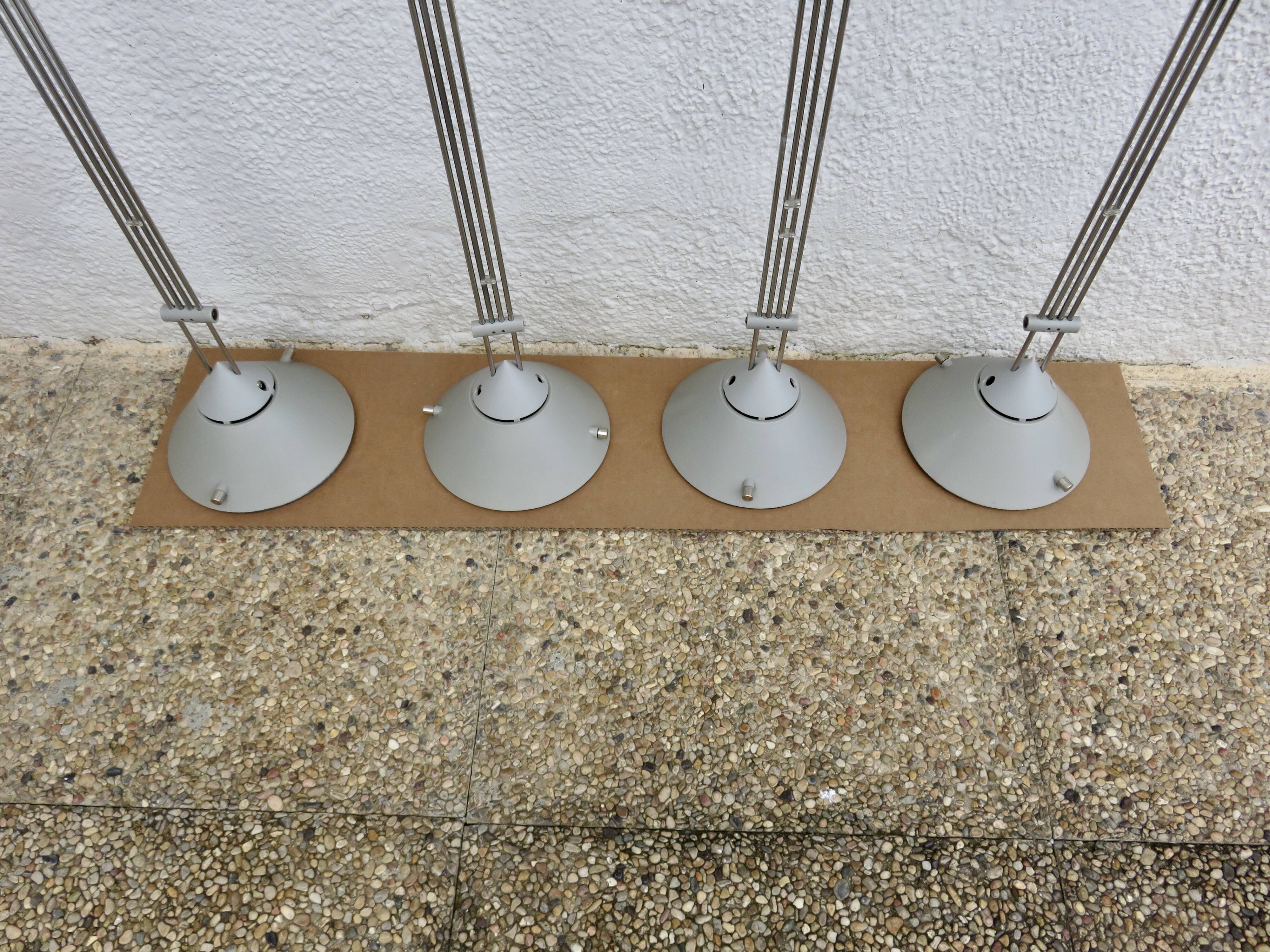 Set of 4 Artemide "mikado" pendant lights, FA Porsche design, 80s