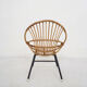 Rohe Noordwolde rattan and metal lounge chair, The Netherlands 1950's