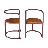 Pair of 50s children's chairs in tube