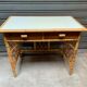 Flat desk in rattan and formica 1970s'