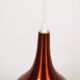 Vintage Scandinavian brass and glass pendant chandelier