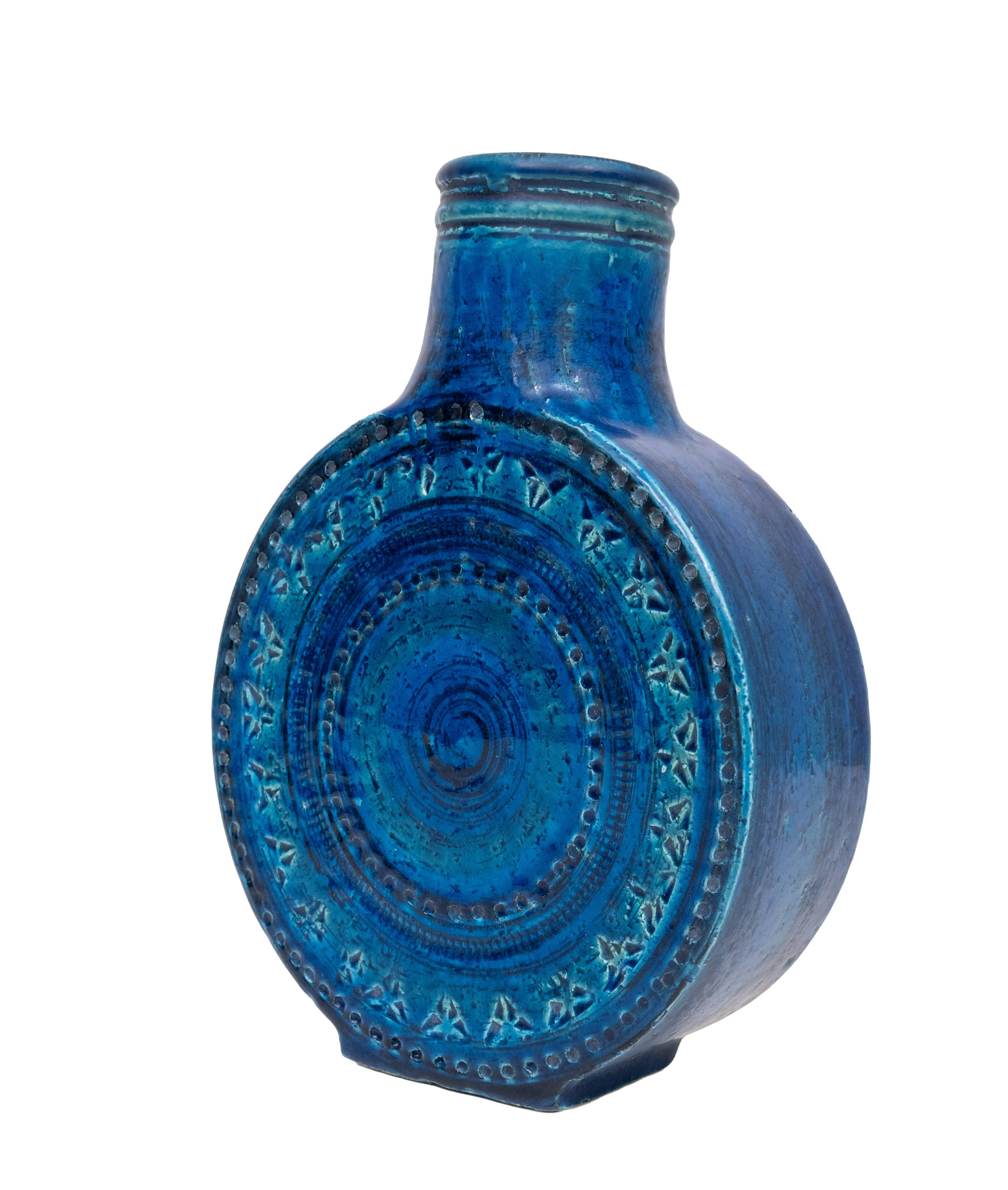 Bitossi Rimini Blu Lollipop Vase by Aldo Londi 1960s Italy