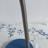 Vintage blue desk lamp, 1970s, flexible chrome metal
