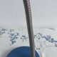 Vintage blue desk lamp, 1970s, flexible chrome metal