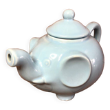 Ancienne théière forme éléphant céramique bleu ciel vintage #a472b