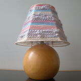 Vintage lamp wood and wool