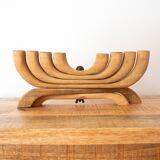 Scandinavian Design 8-arm Wooden Candle Holder, Vintage Nordic Menora