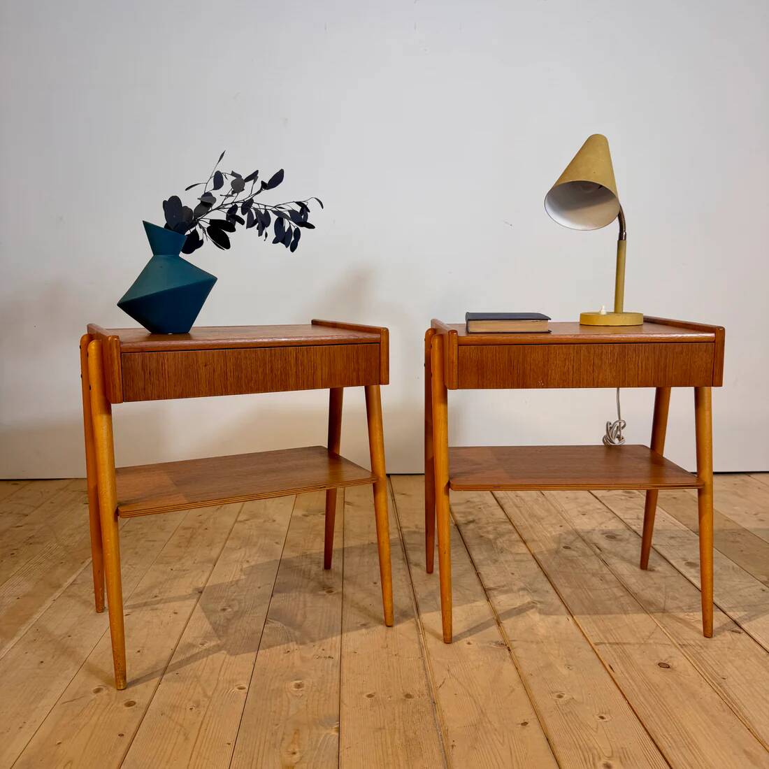 Pair of Danish oak bedside tables, 1960s