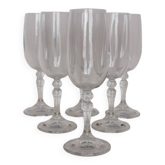6 verres à pied en cristallin véritable
