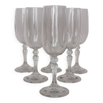 6 verres à pied en cristallin véritable