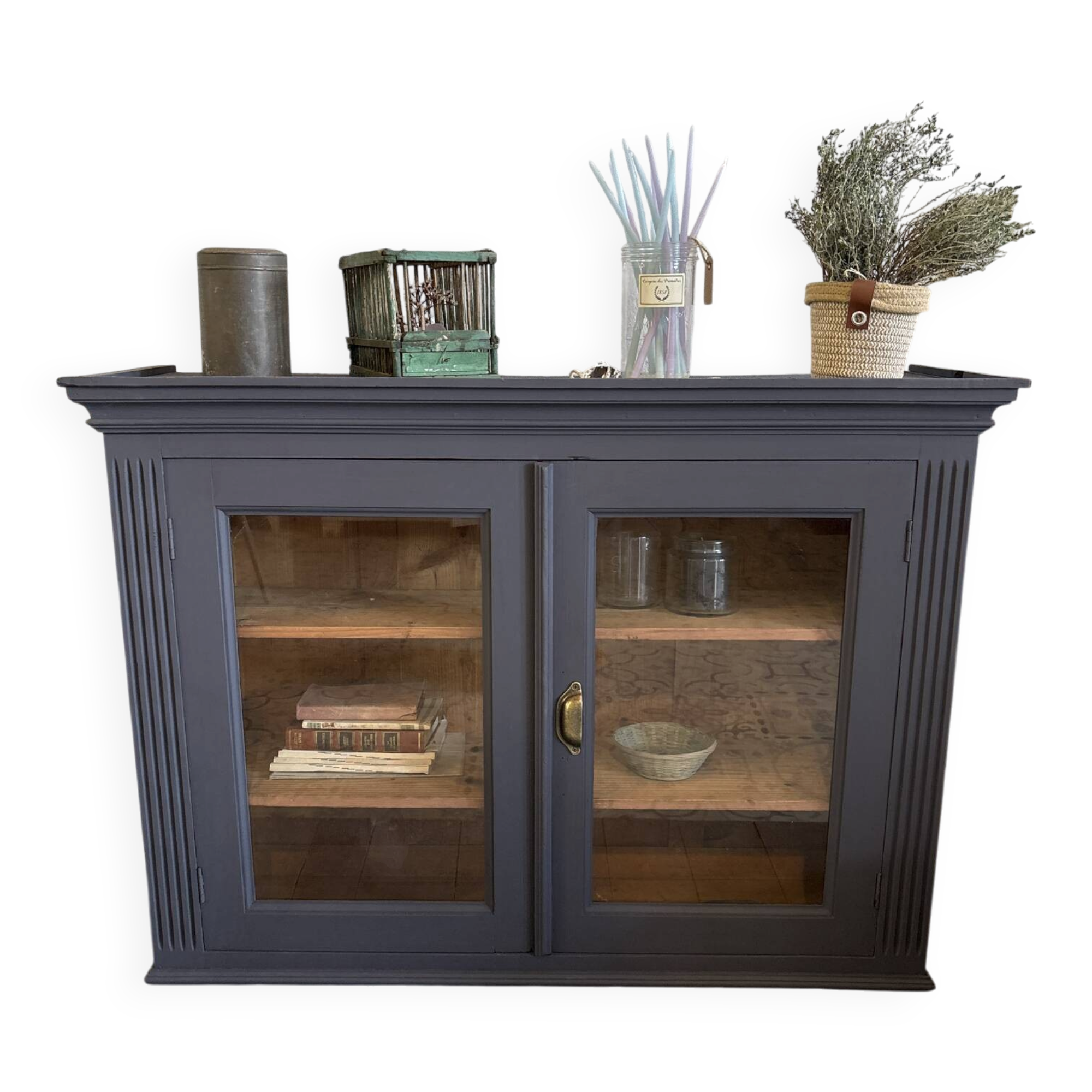 Midnight blue display cabinet
