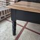 Antique black raw wood coffee table