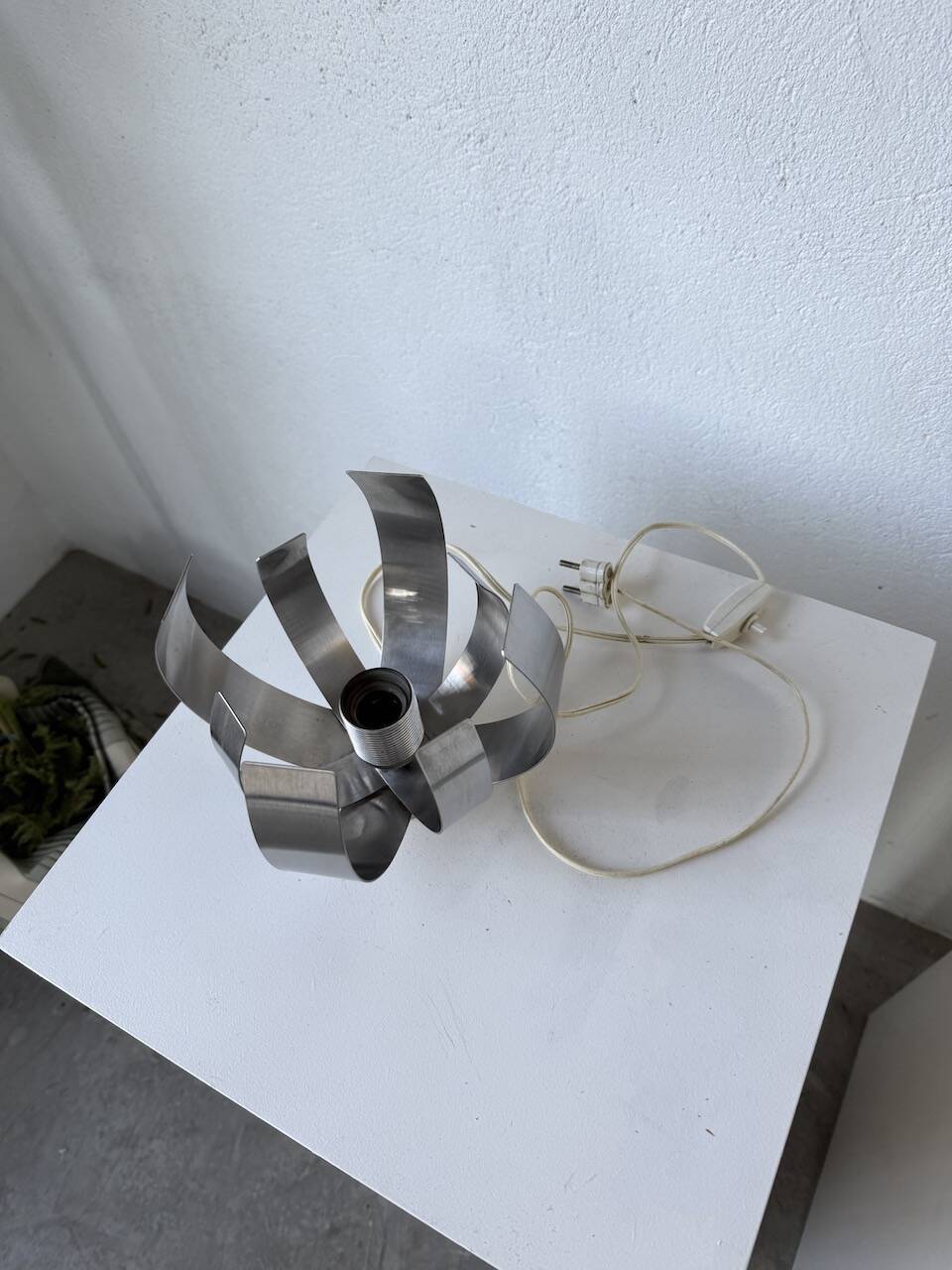 Oxar space age chrome flower wall light