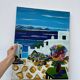 Huile sur toile paysage grecque