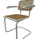 Cesca Chair model with armrest in white
