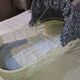 White rattan baby bed bassinet France 70's