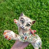 Zoomorphic Bouquetieres Hand-painted Desvres Cats