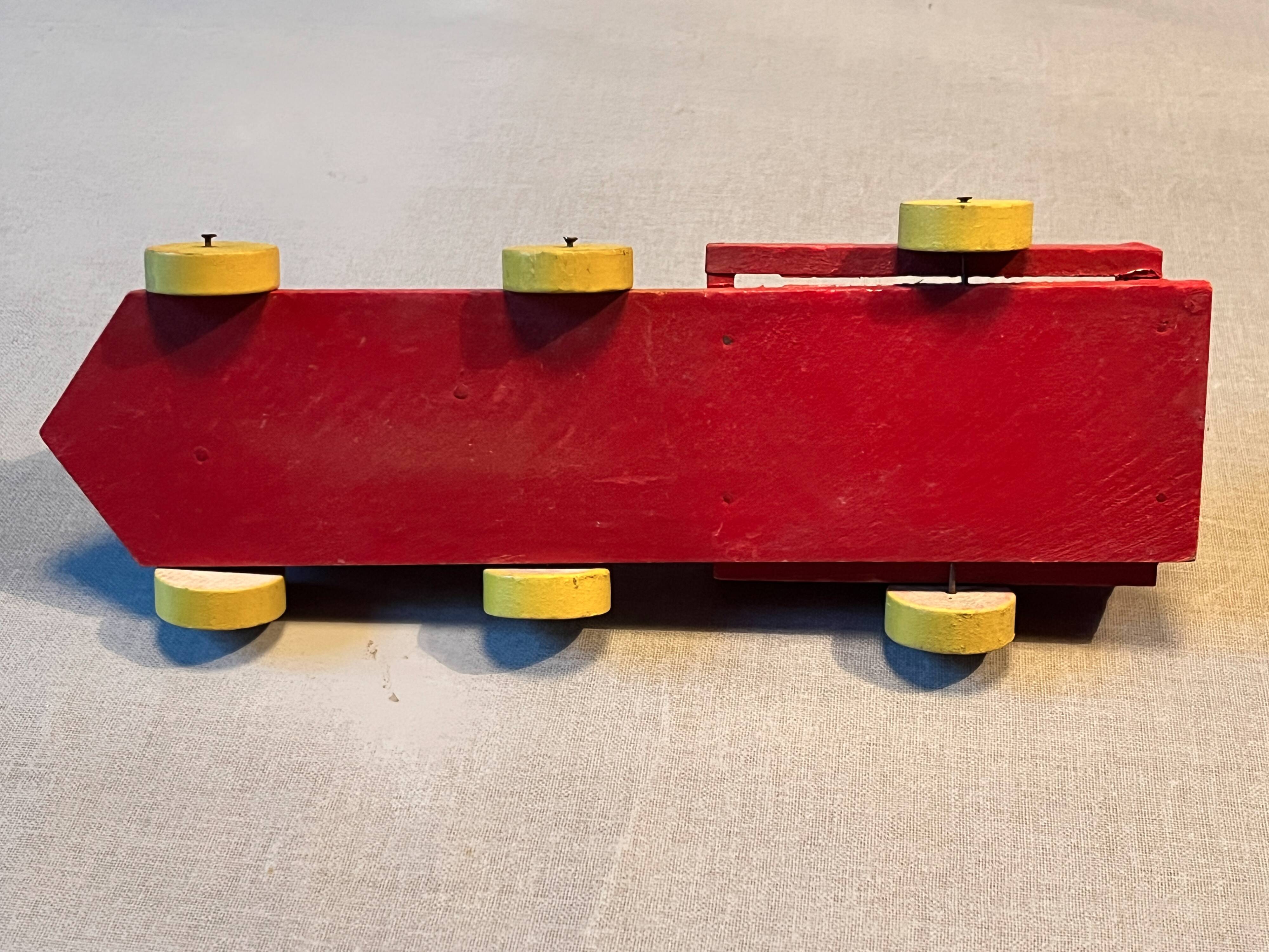 Wooden locomotive and tender, antique toy