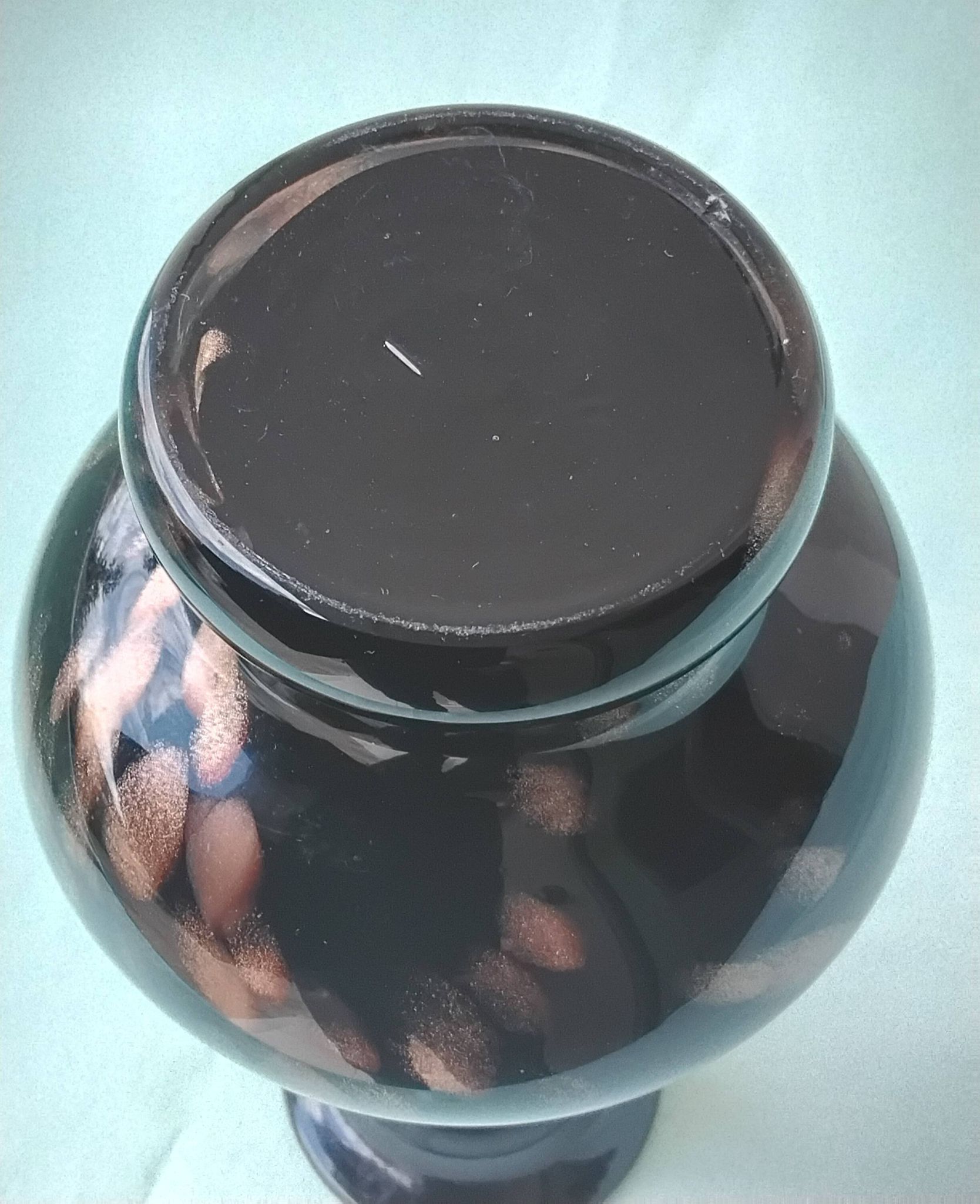 Black glitter glass vase