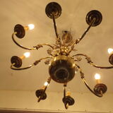 Dutch brass and bronze chandelier