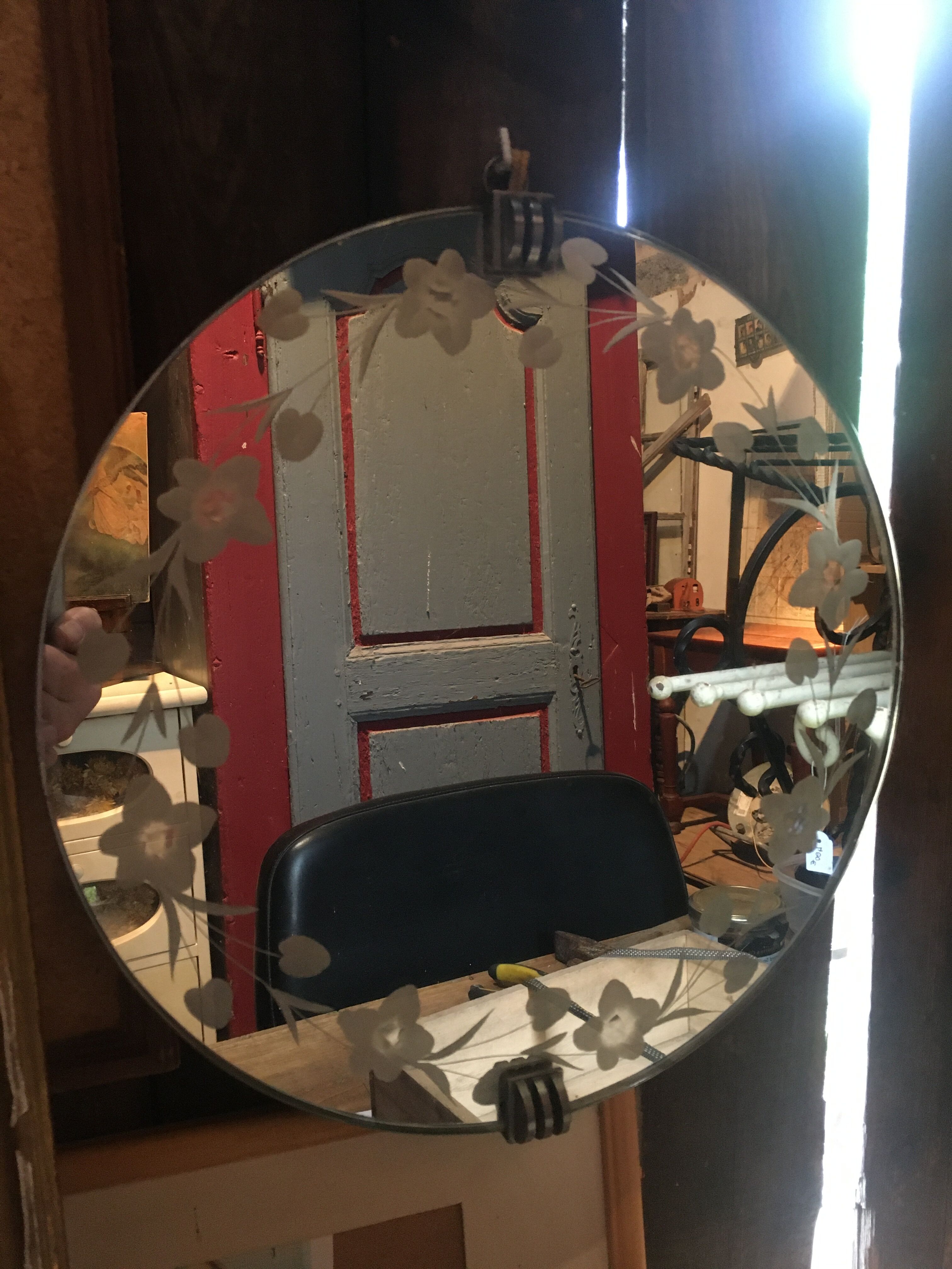 Round mirror art deco style Ø 36
