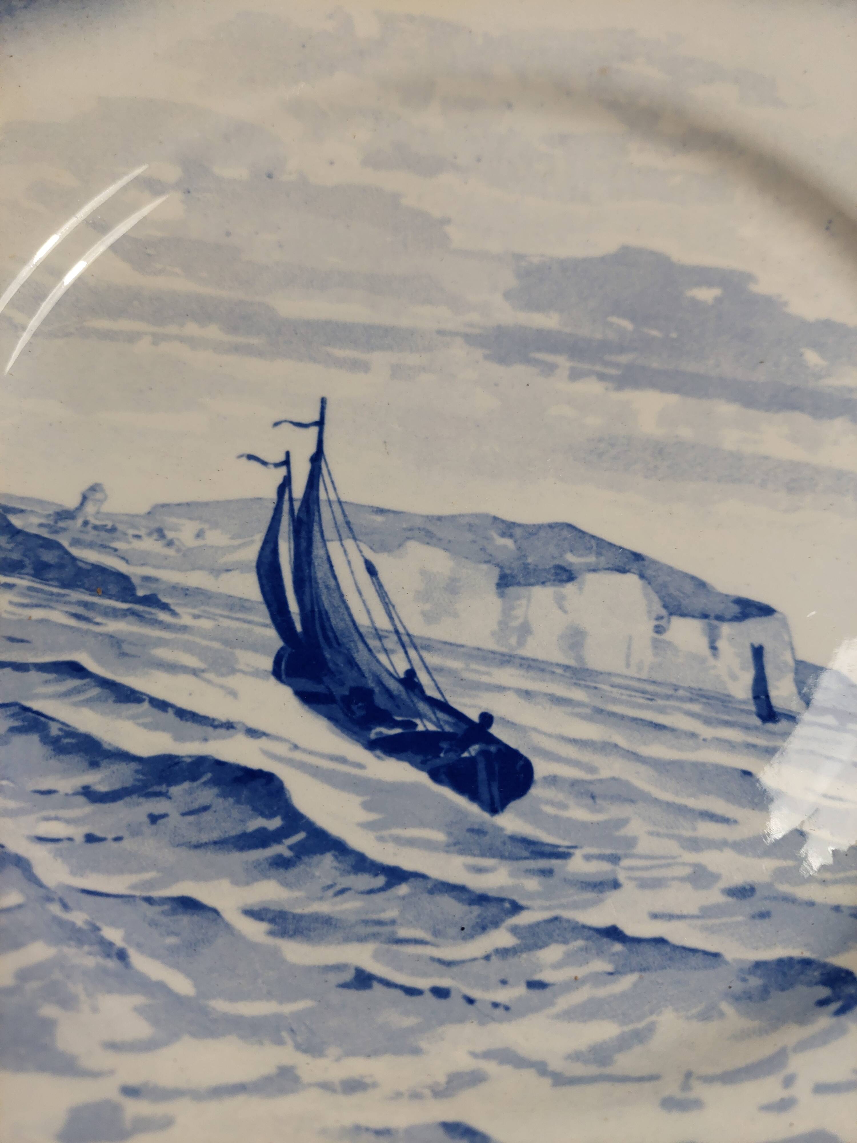 Sarreguemines earthenware plate with Marine decor late 19th century early 20th century