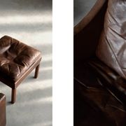 Vintage Mid-Century Danish Modern Lounge Leather Chair & Ottoman Model 2207