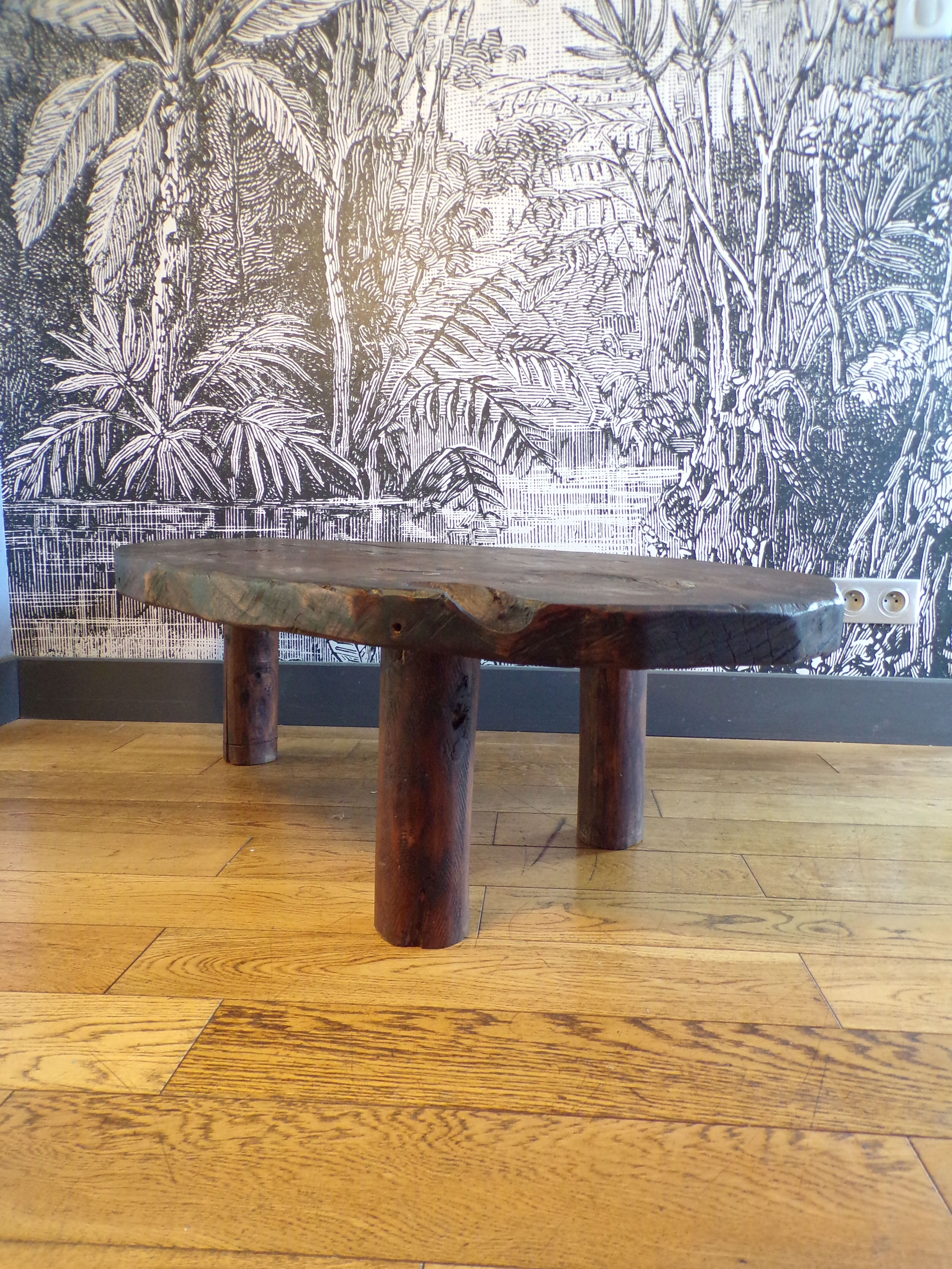 Brutalist coffee table in solid wood