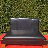 Vintage leather bench, modular