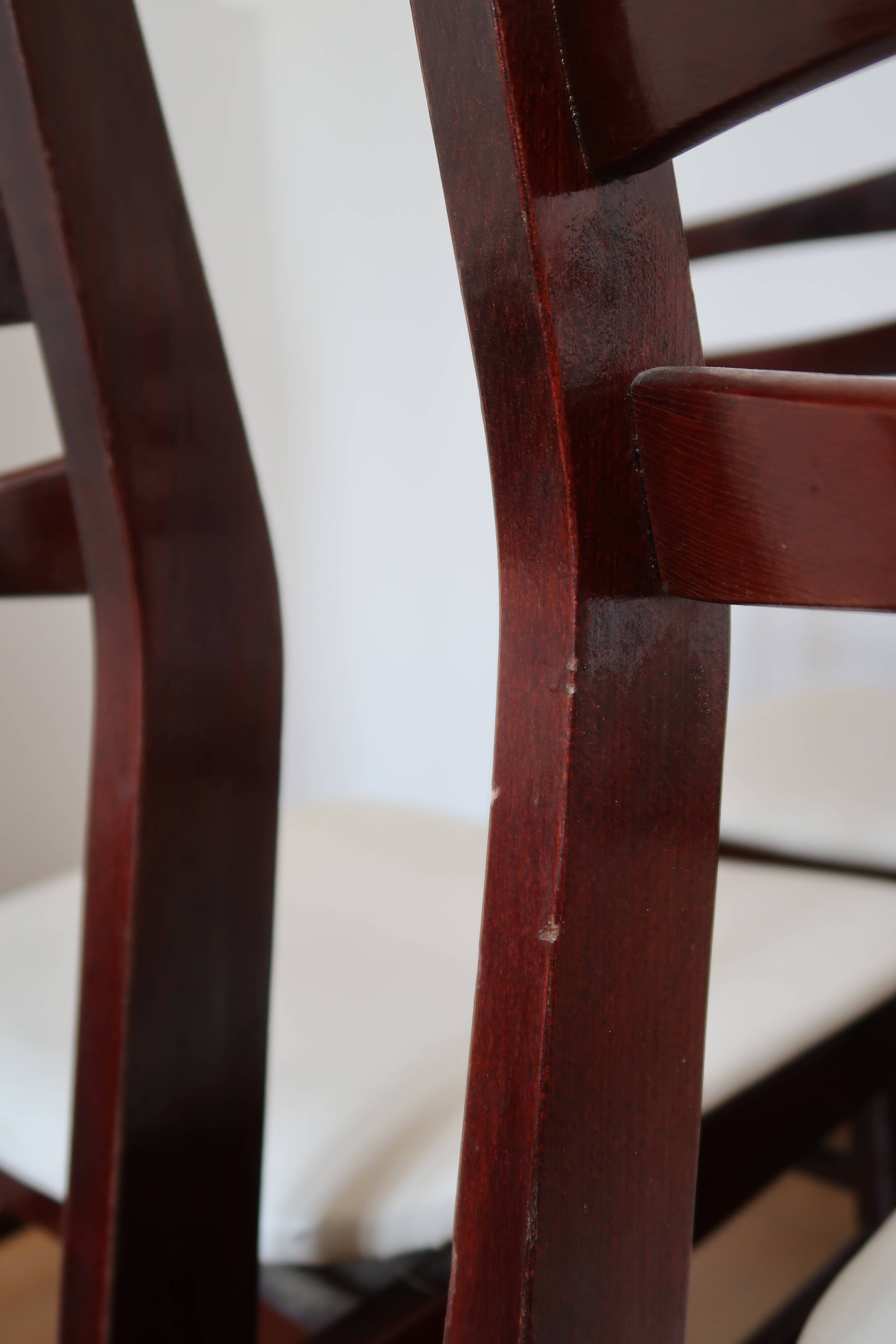 6 Scandinavian chairs skaï white