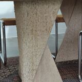 Table à manger en travertin des années 80