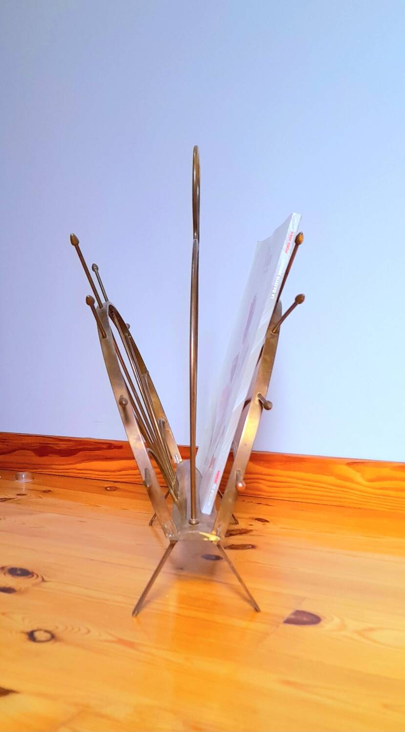 Brass magazine rack 60s