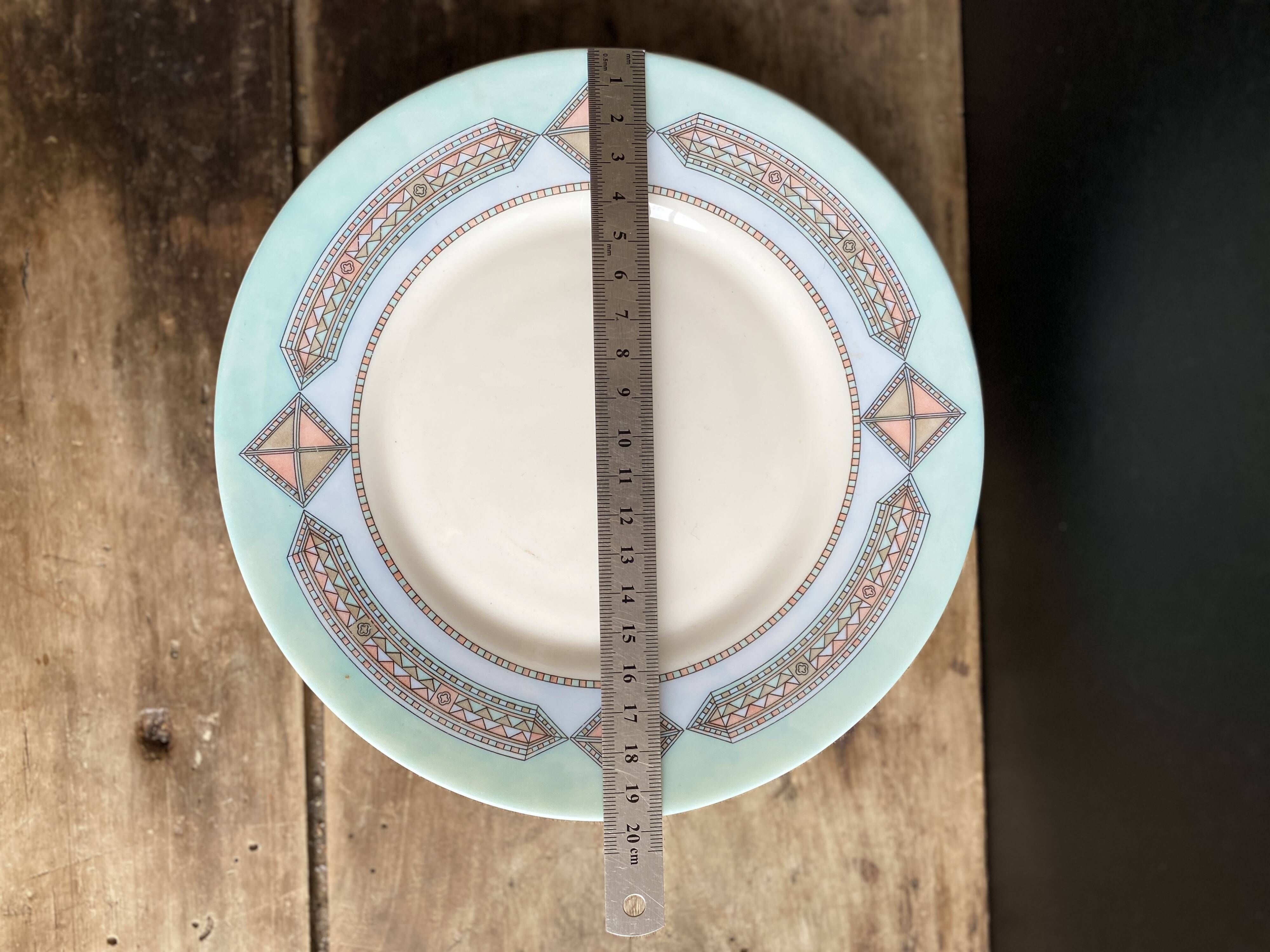 Set of 6 dessert plates Arcopal France – Aztec Vintage 90s model