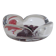 Daum Coppelia series bowl / pocket emptier, crystal and pink glass paste